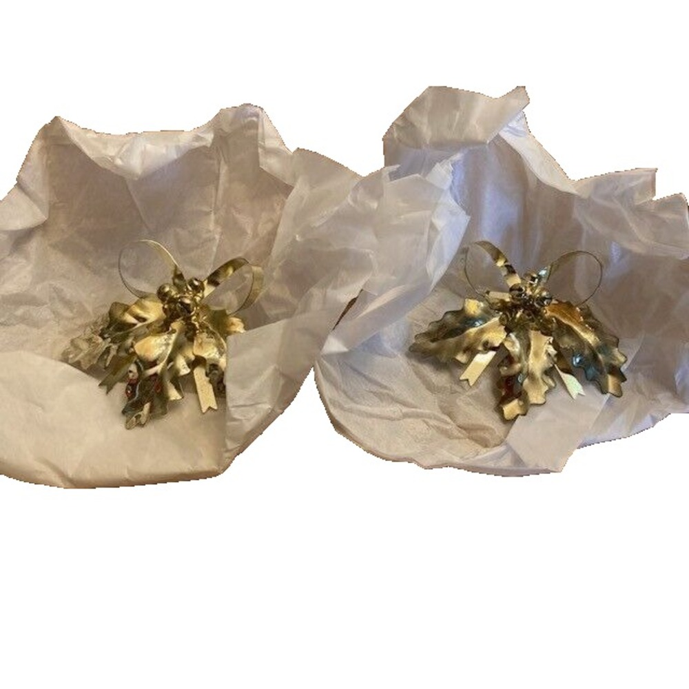AVON Holly &‎ Bow Convertible Candle Decoration Set of 2 Taper Huggers NIB